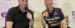 Clay Millican accepts NHRA National Dragster All-Star Team award—Best Social Media Account