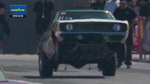 Joe Sorensen's Stock Eliminator 1969 Camaro wheels-up launch