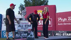 Austin Prock is the low qualifier in Funny Car on Saturday of the 2024 Toyota NHRA U.S. Nationals