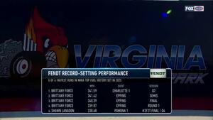 NHRA Drag Racing - Virginia Nationals - Fendt Record Setting Performance— Brittany Force Dominates Top Fuel