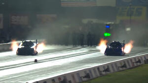 Jack Beckman is the low qualifier in Funny Car on Friday of the 2025 Cornwell Quality Tools NHRA U.S. Nationals