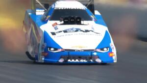 John Force crosses the centerline at the 2018 CatSpot NHRA Northwest Nationals in Seattle