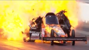 Terry McMillen's engine blows up in Epping