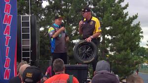 Funny Car driver Tim Wilkerson joined NHRA announcer Alan Reinhart for Nitro School