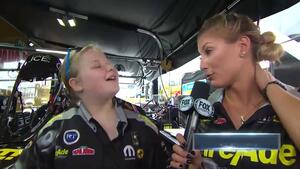 Make-A-Wish recipient Luci Toman interviews Leah Pritchett